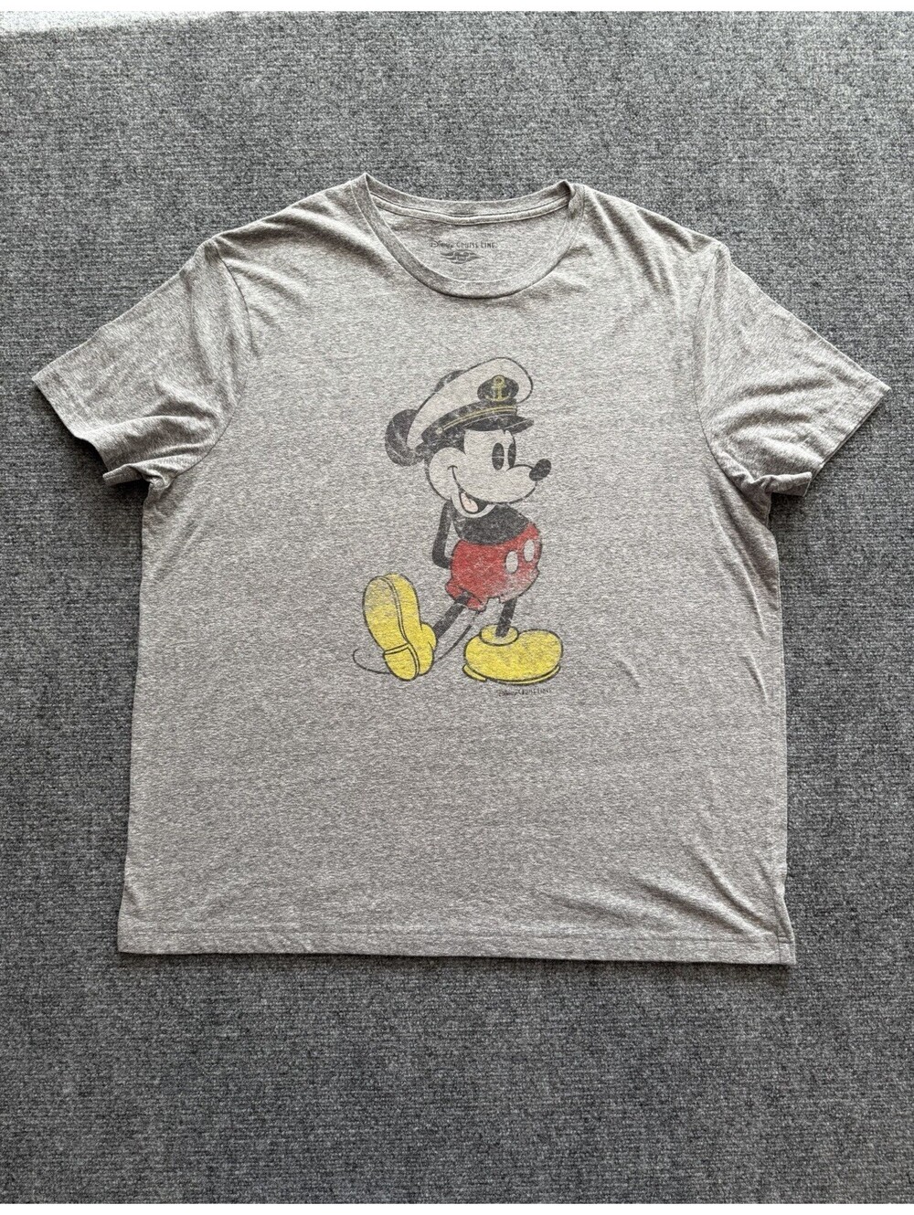 Disney Mickey Mouse Classic Distressed Graphic Men's Gray  Heather T-Shirt XXL